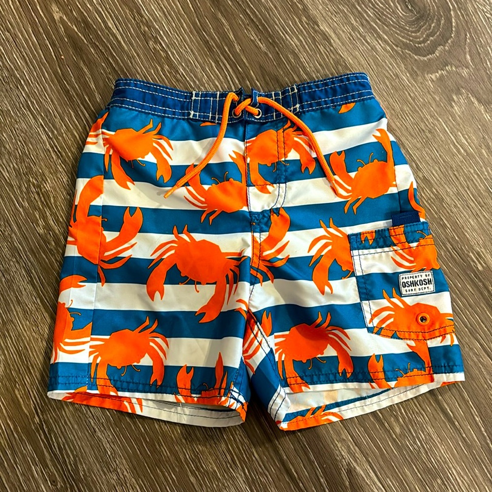 Osh Gosh crab swim trunks with liner. Size 4T